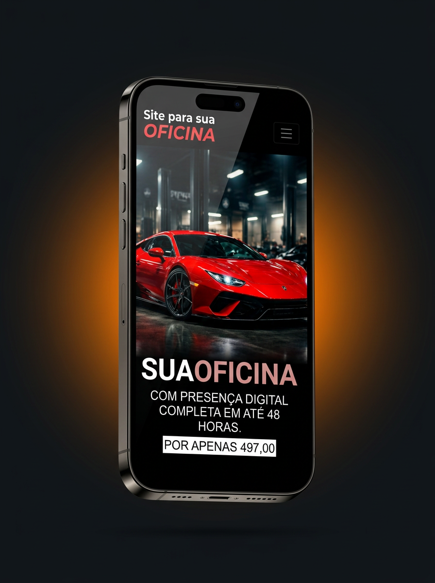 Mockup do site em celular